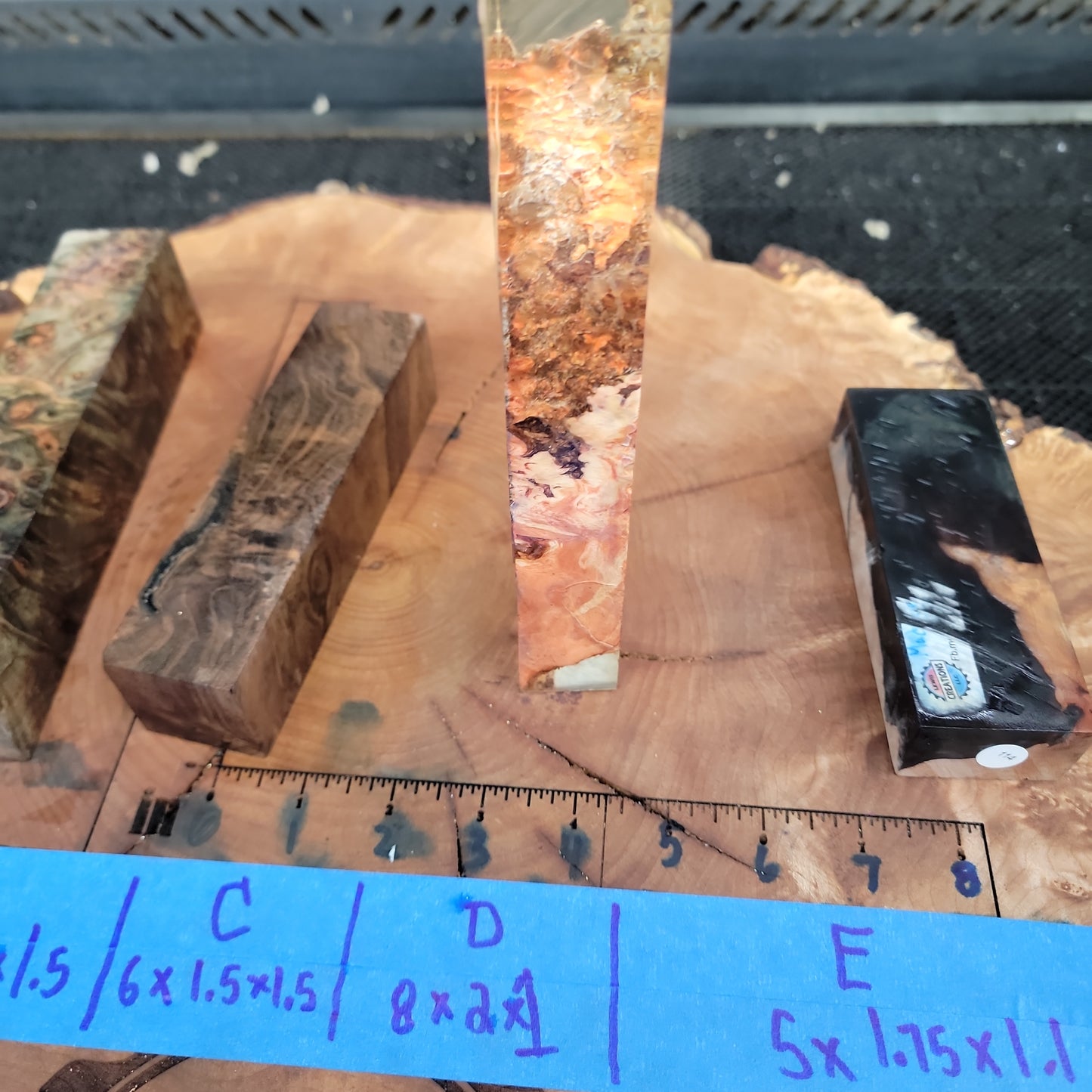 Stabilized knife handle scales wood turning wooden blocks #938