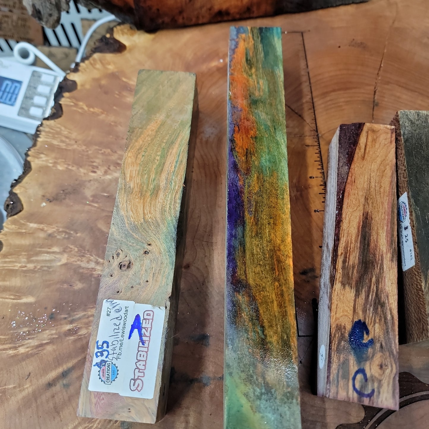 Stabilized turning blanks A-E #257