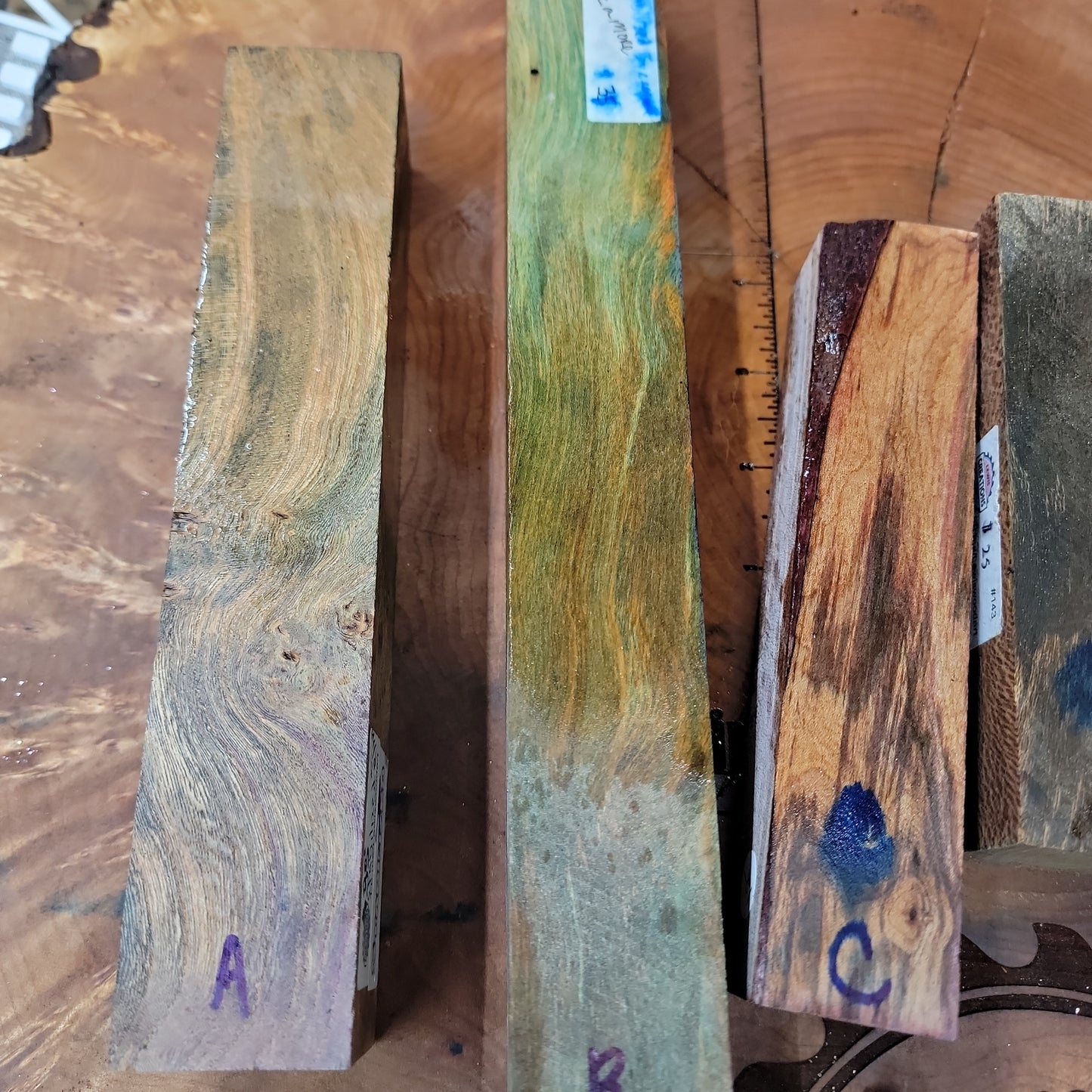 Stabilized turning blanks A-E #257