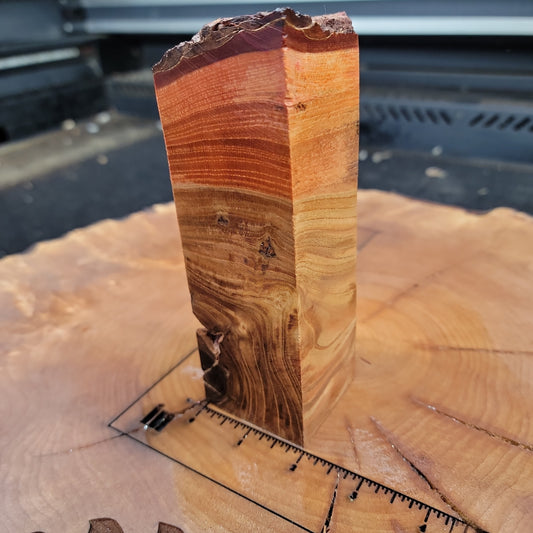 Stabilized Elm burl knife handle block wood wood turning resin #930