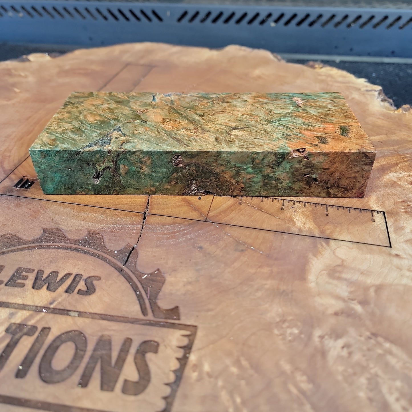 Stabilized maple burl knife scale wood turning woodworking #933