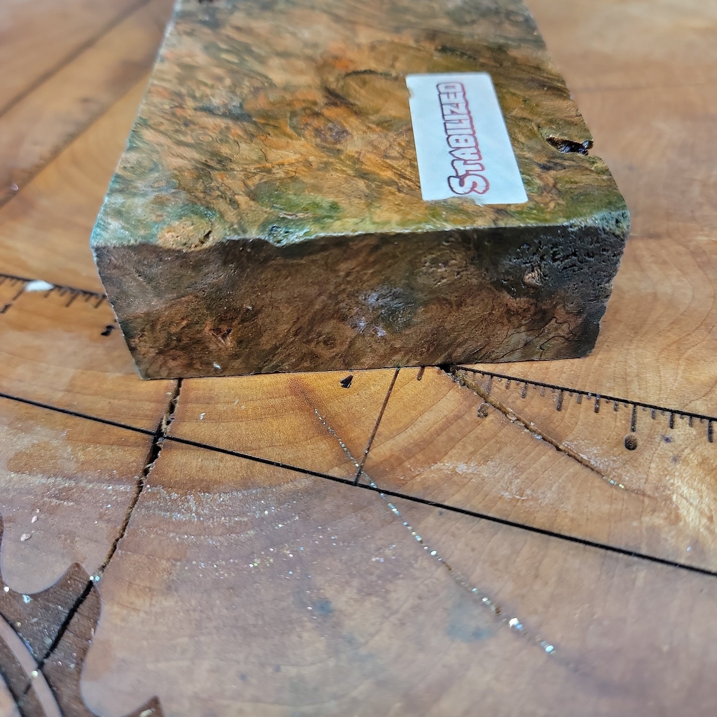 Stabilized maple burl knife scale wood turning woodworking #933