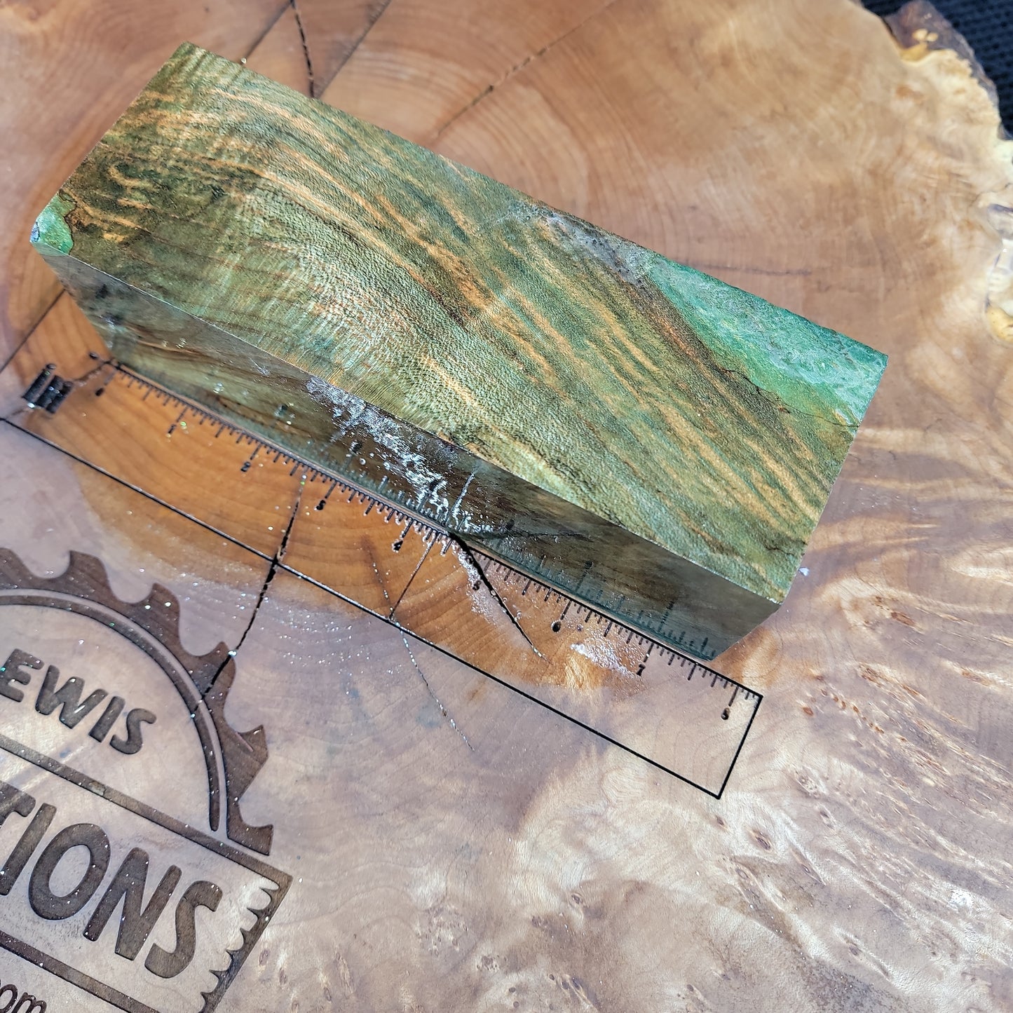 Stabilized maple 🍁 burl knife scale wood turning handle blank block #934