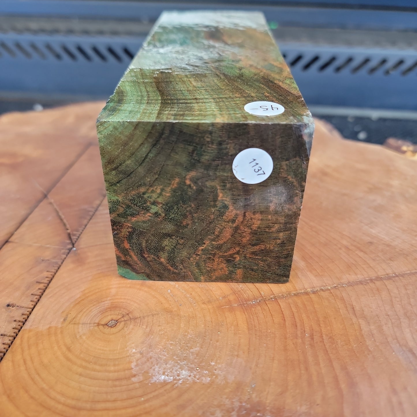 Stabilized maple 🍁 burl knife scale wood turning handle blank block #934