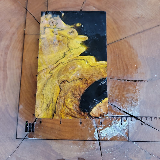 Stabilized maple burl hybrid knife scale wood turning woodworking #935