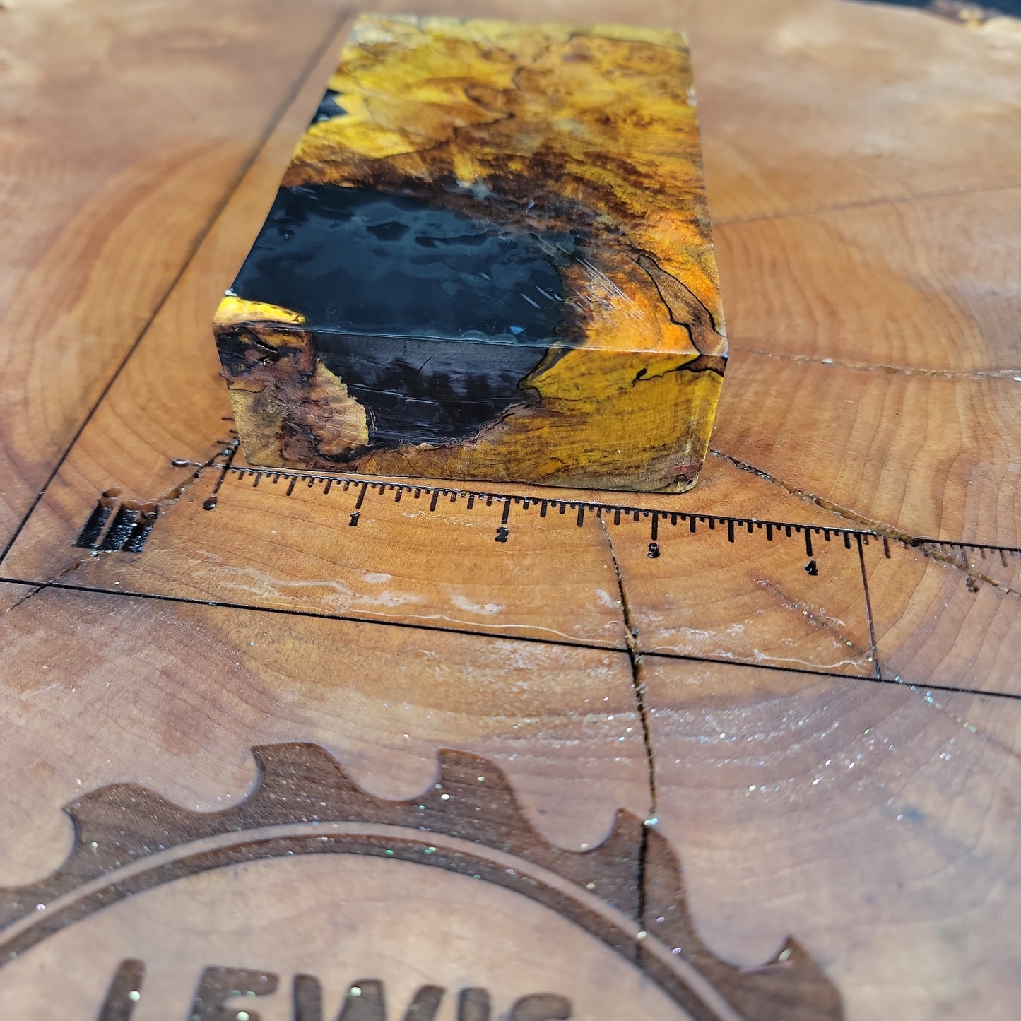 Stabilized maple burl hybrid knife scale wood turning woodworking #935