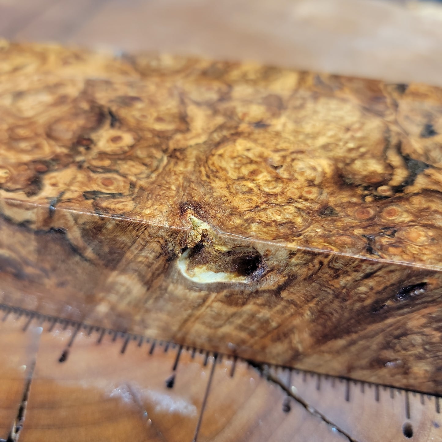 Stabilized maple burl knife scale wood turning woodworking block #936
