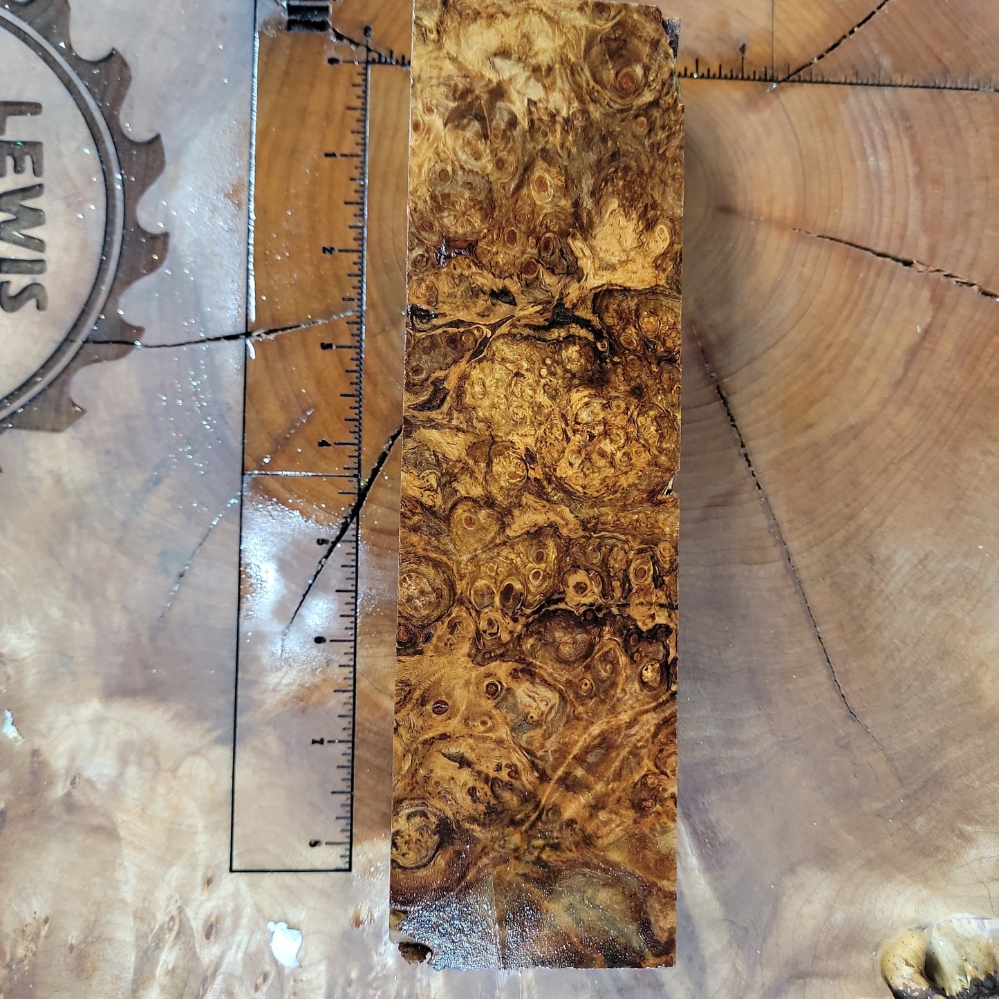 Stabilized maple burl knife scale wood turning woodworking block #936