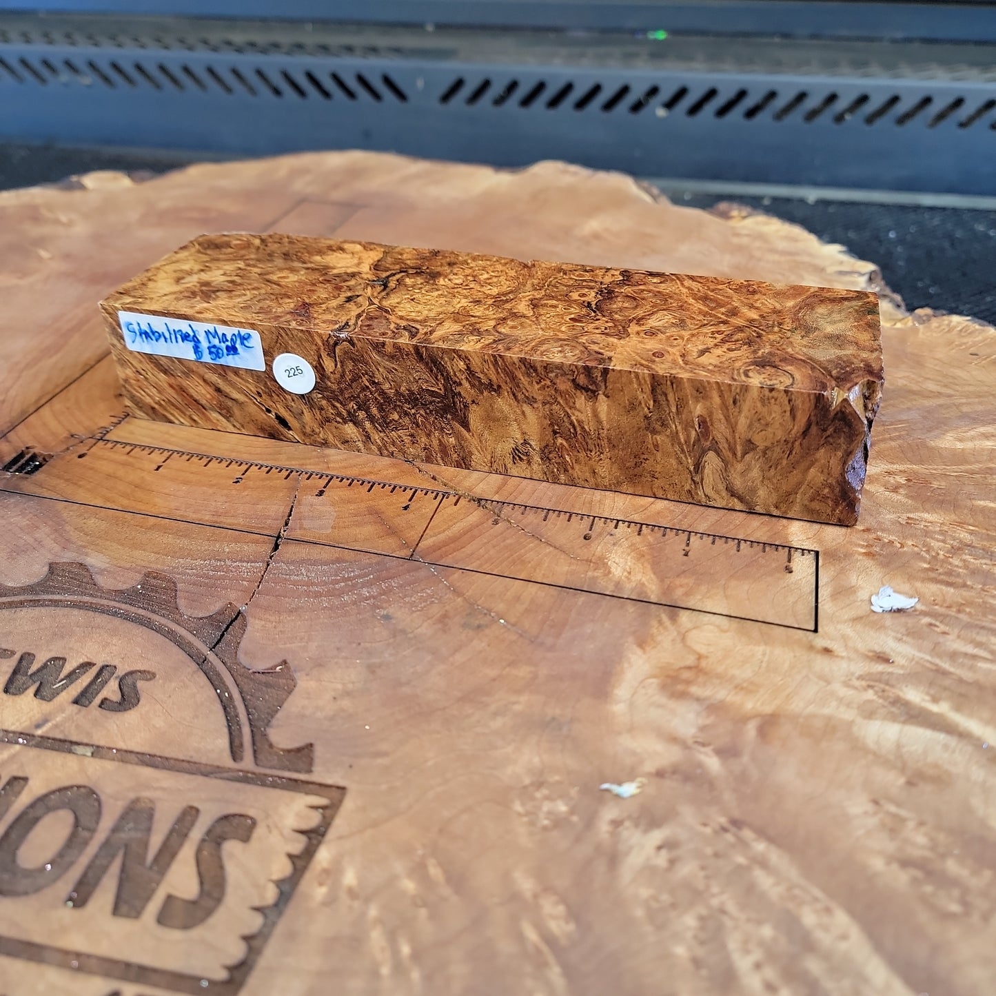 Stabilized maple burl knife scale wood turning woodworking block #936
