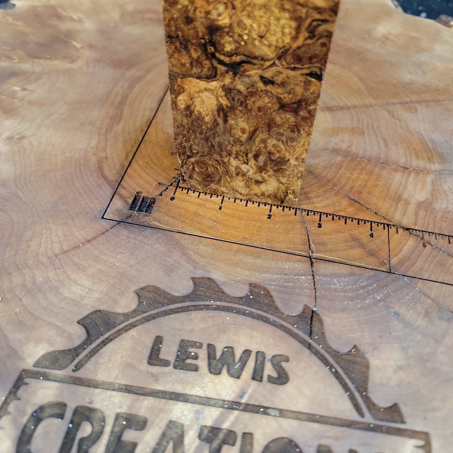 Stabilized maple burl knife scale wood turning woodworking block #936