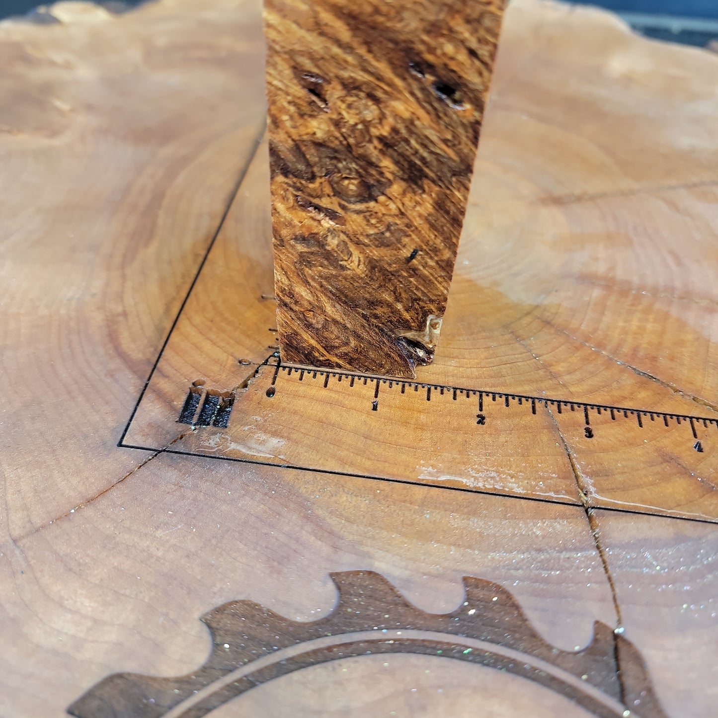 Stabilized maple burl knife scale wood turning woodworking block #936