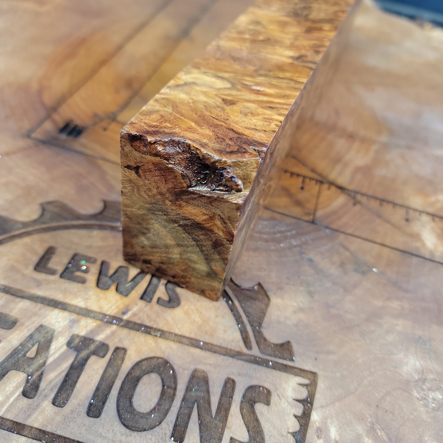 Stabilized maple burl knife scale wood turning woodworking block #936