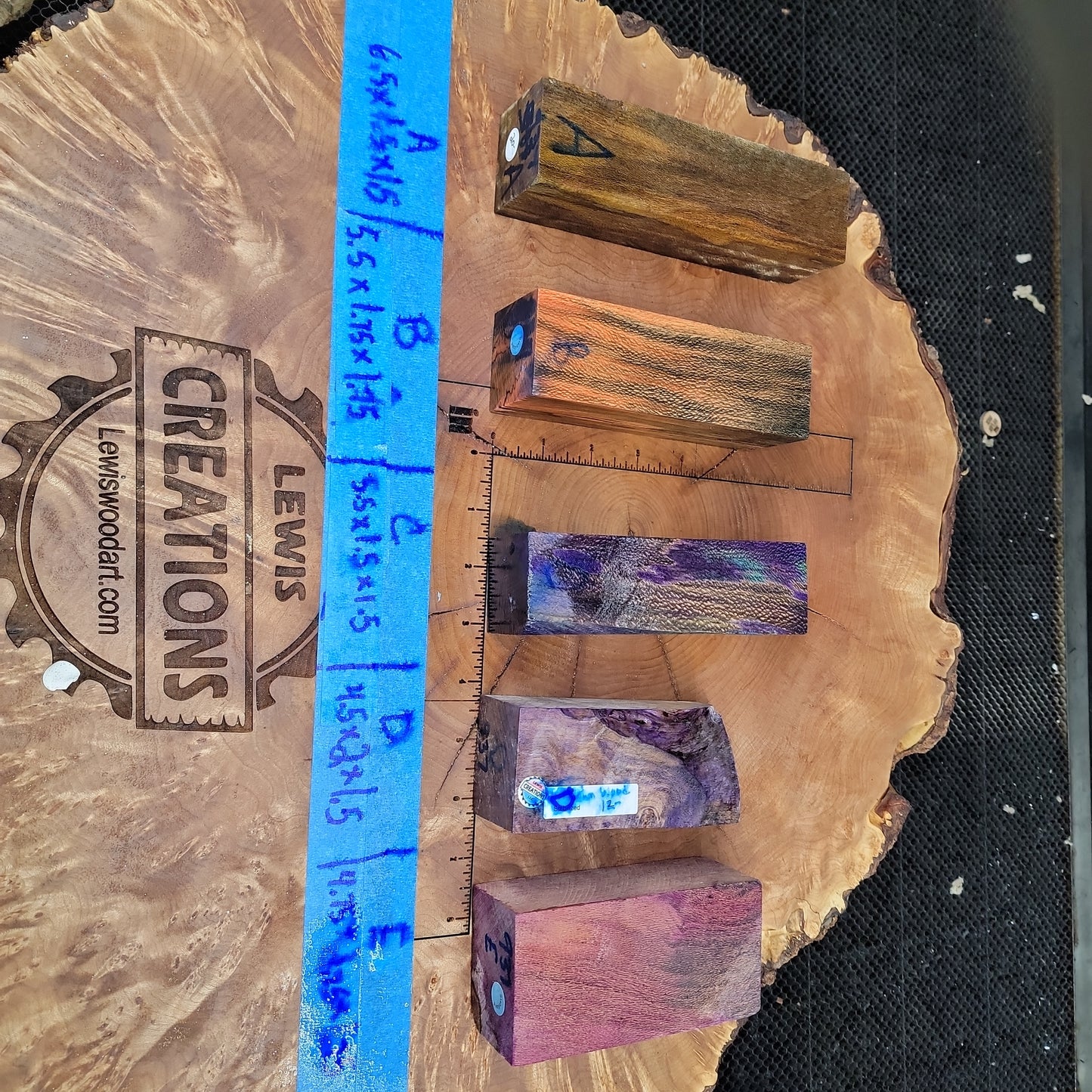 Stabilized knife handle scales woodturning sycamore #937