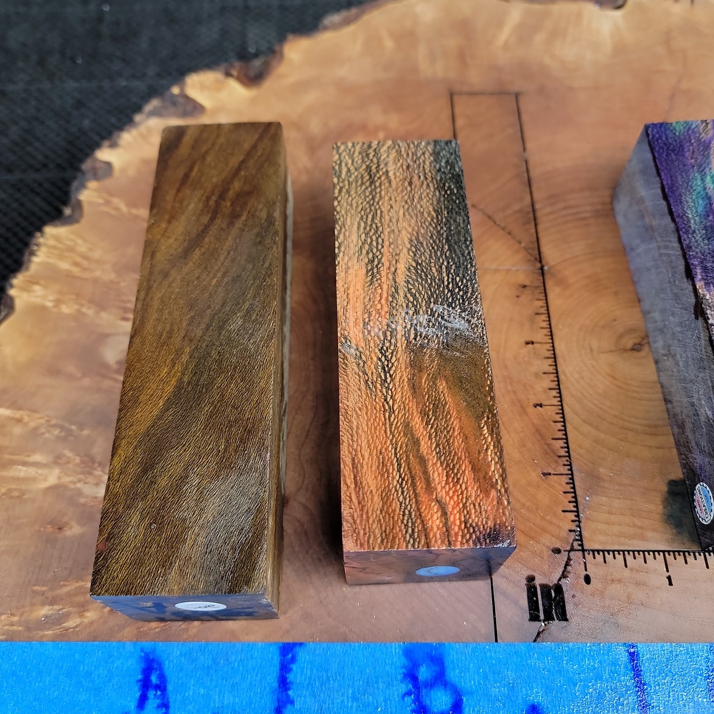 Stabilized knife handle scales woodturning sycamore #937
