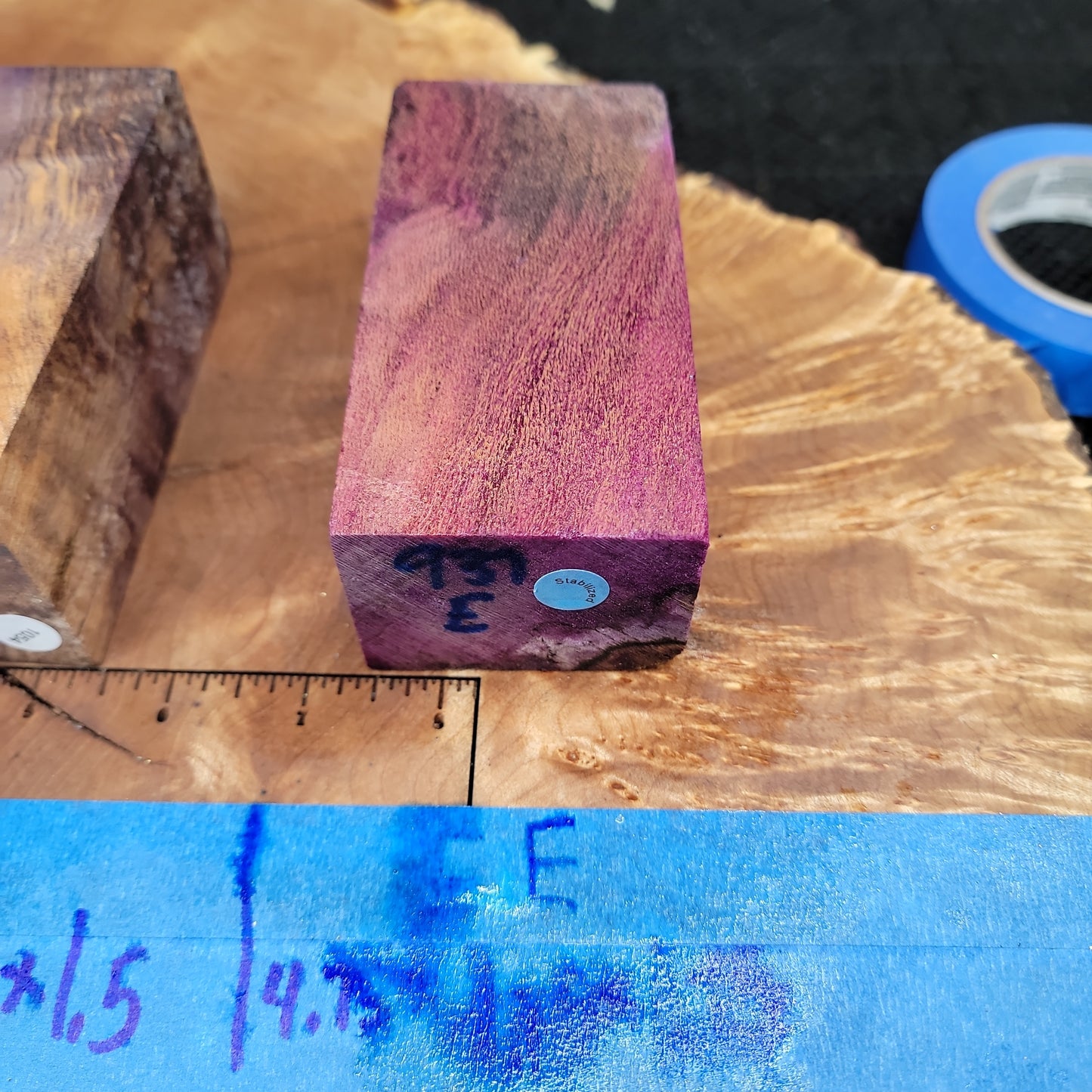 Stabilized knife handle scales woodturning sycamore #937