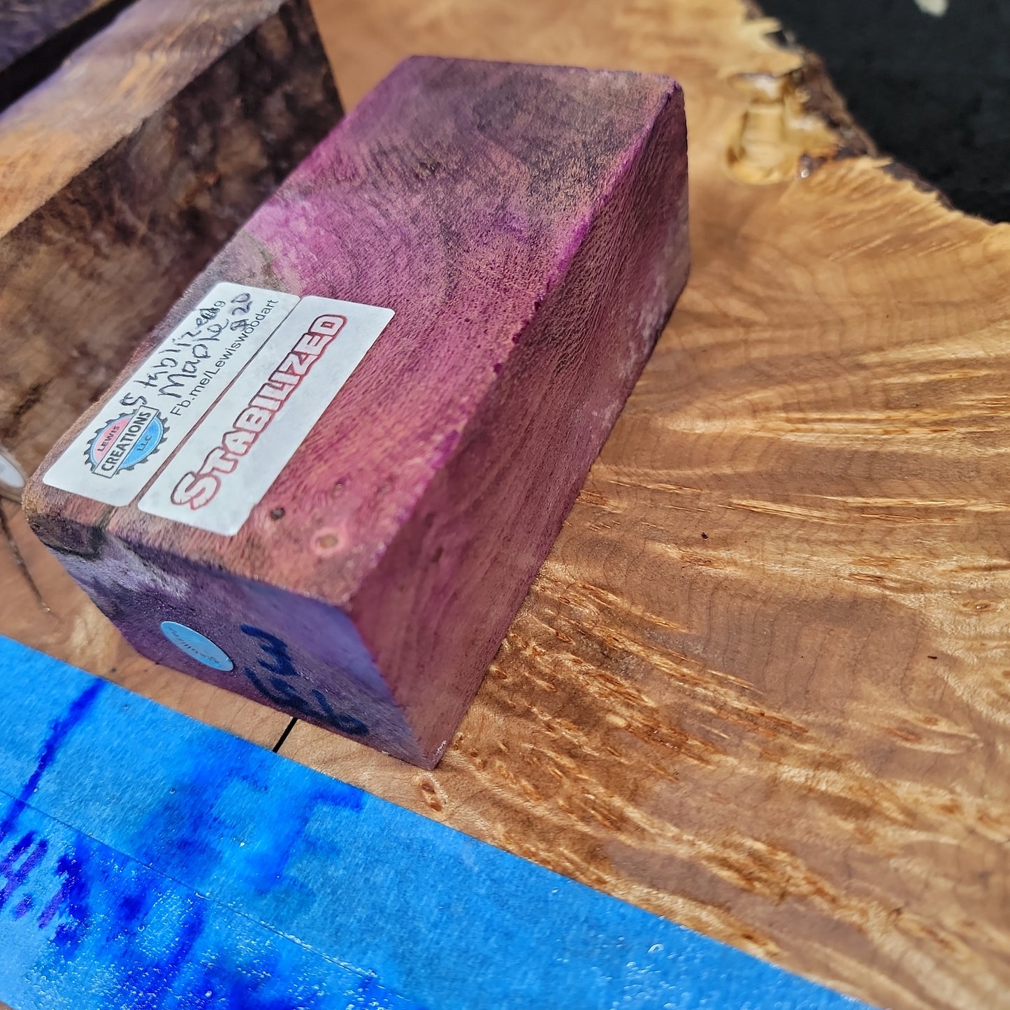 Stabilized knife handle scales woodturning sycamore #937