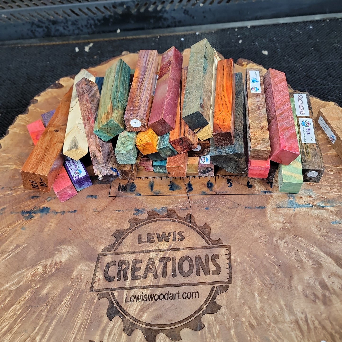 Random stabilized Burl figured wood pen blanks #340