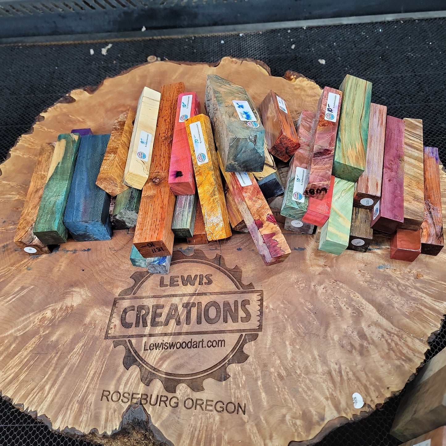 Random stabilized Burl figured wood pen blanks #340