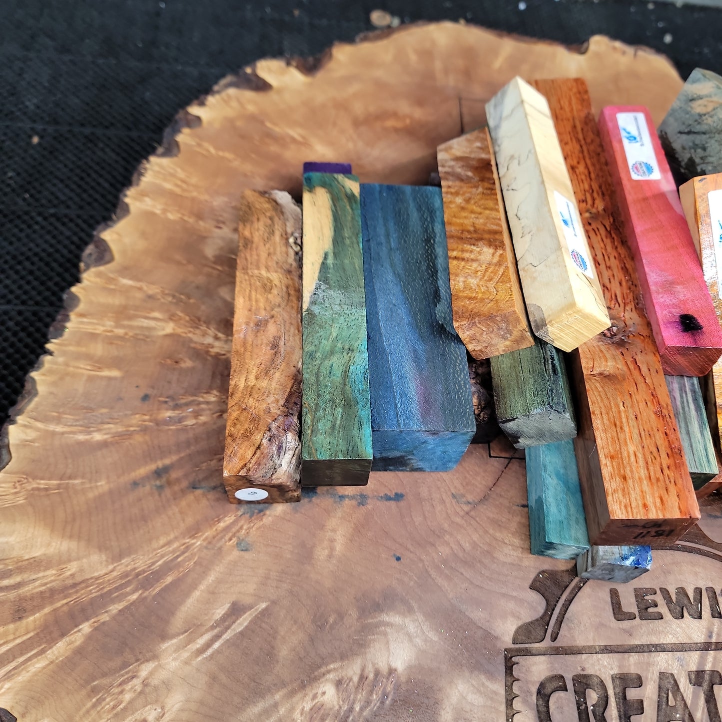 Random stabilized Burl figured wood pen blanks #340