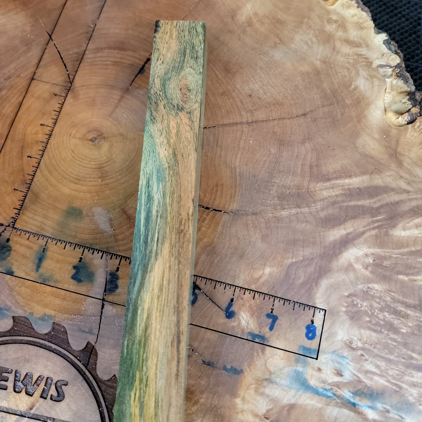 Stabilized sycamore short pool cue stick blank wood turning wood working #942