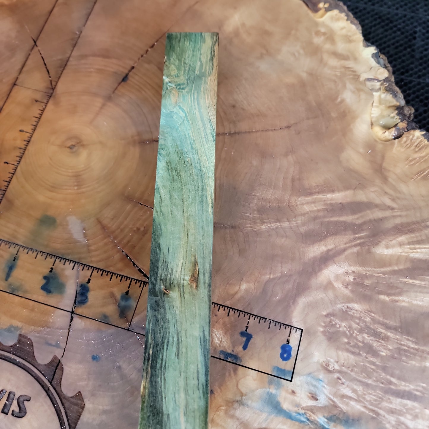 Stabilized sycamore short pool cue stick blank wood turning wood working #942