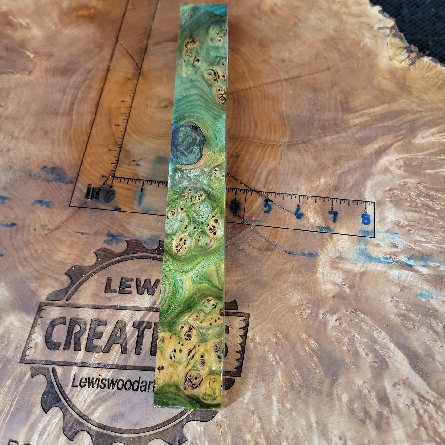 Stabilized elm burl pool cue turning stick blank wood turning wood working #943