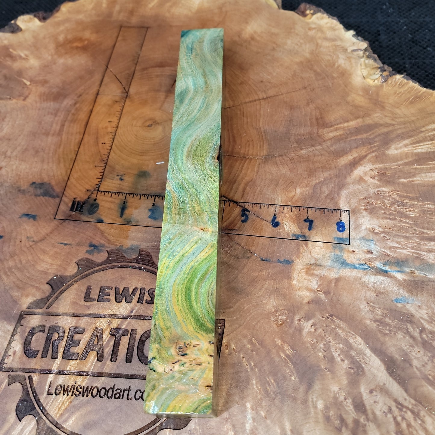 Stabilized elm burl pool cue turning stick blank wood turning wood working #943
