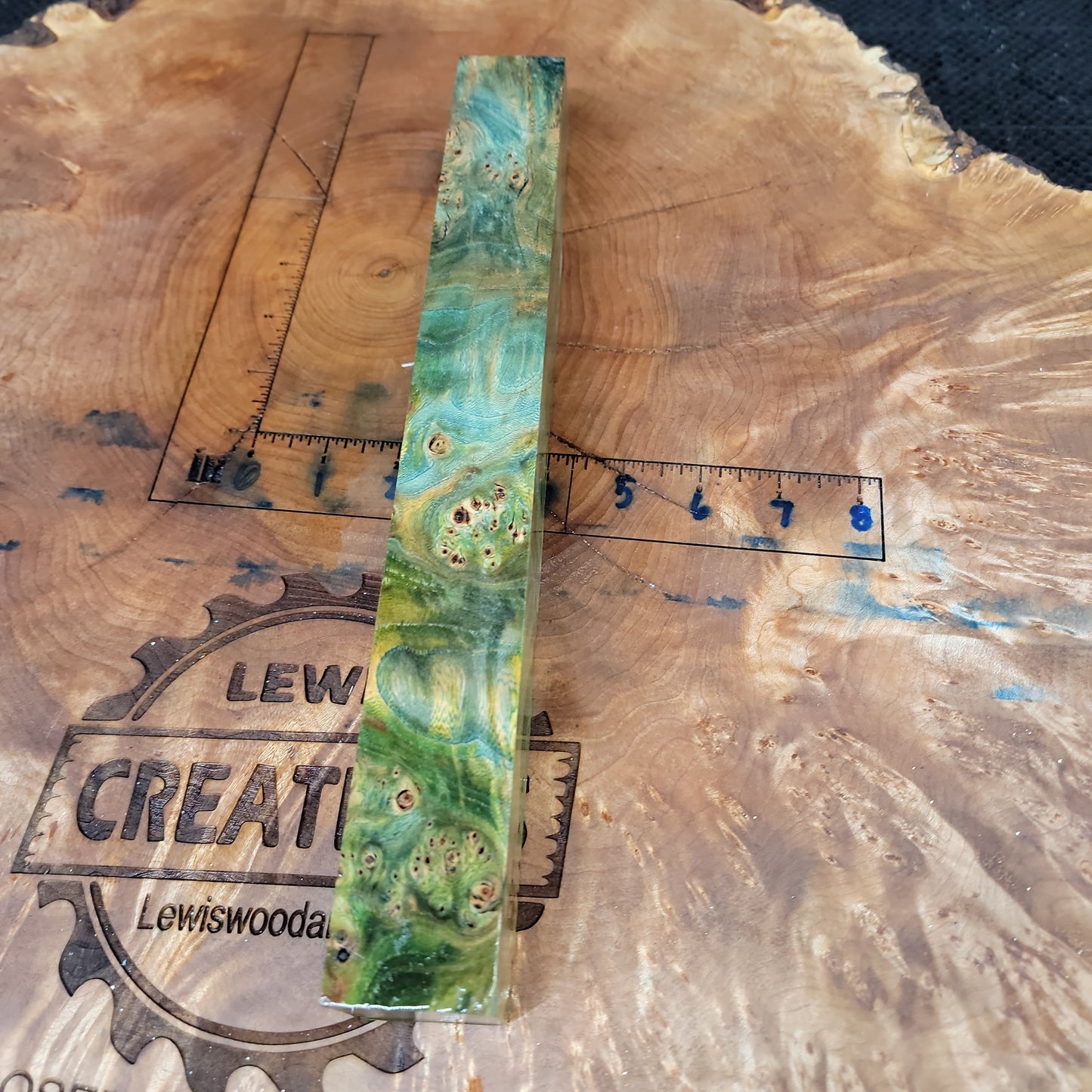 Stabilized elm burl pool cue turning stick blank wood turning wood working #943
