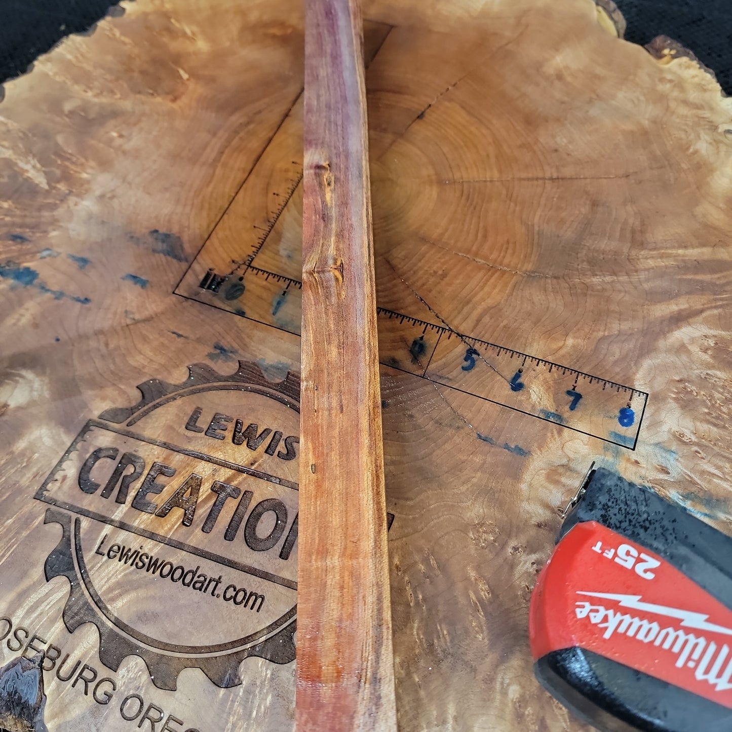 Stabilized cherry pool cue turning stick blank wood turning wood working #944