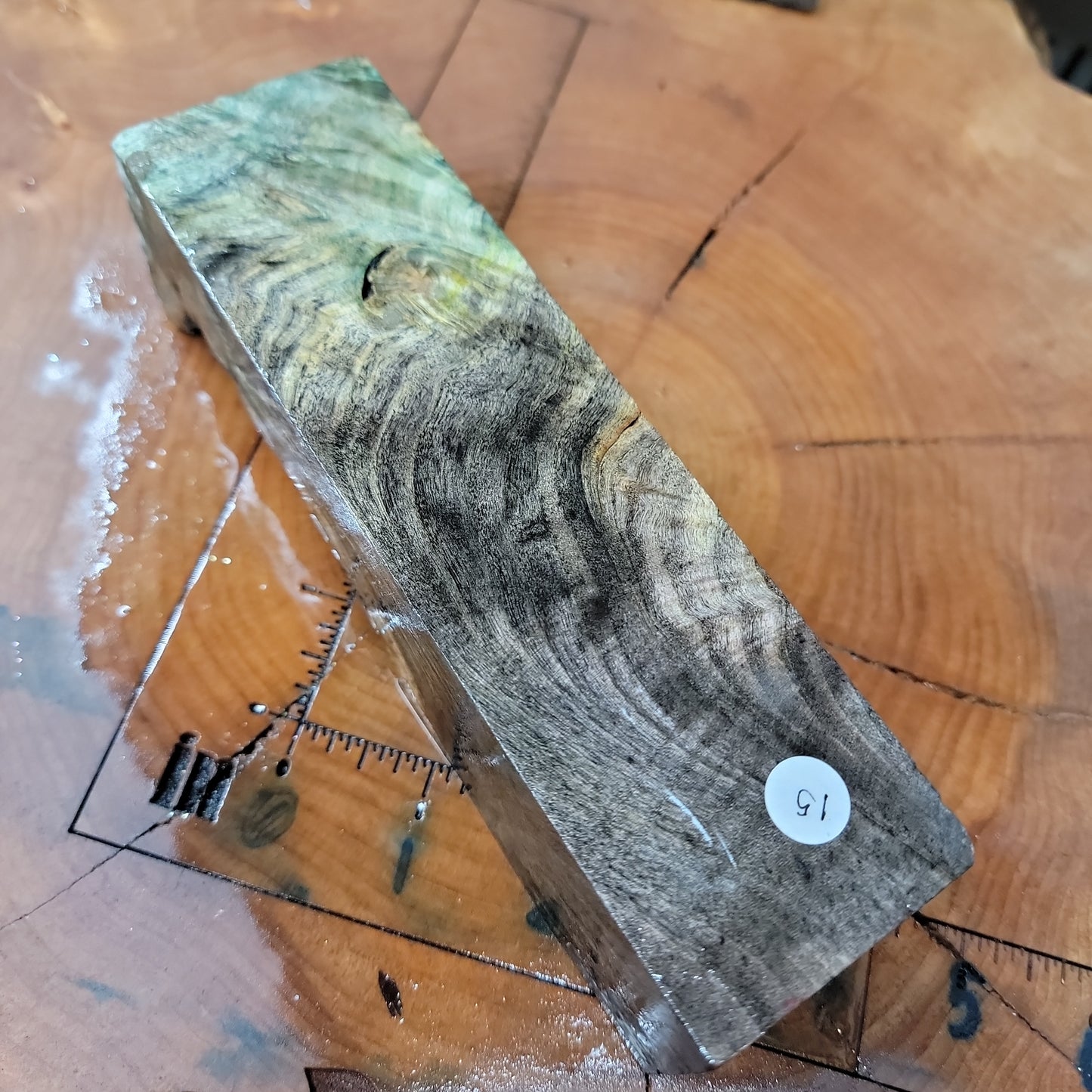 Stabilized Maple burl resin casting blank  wood working  #954