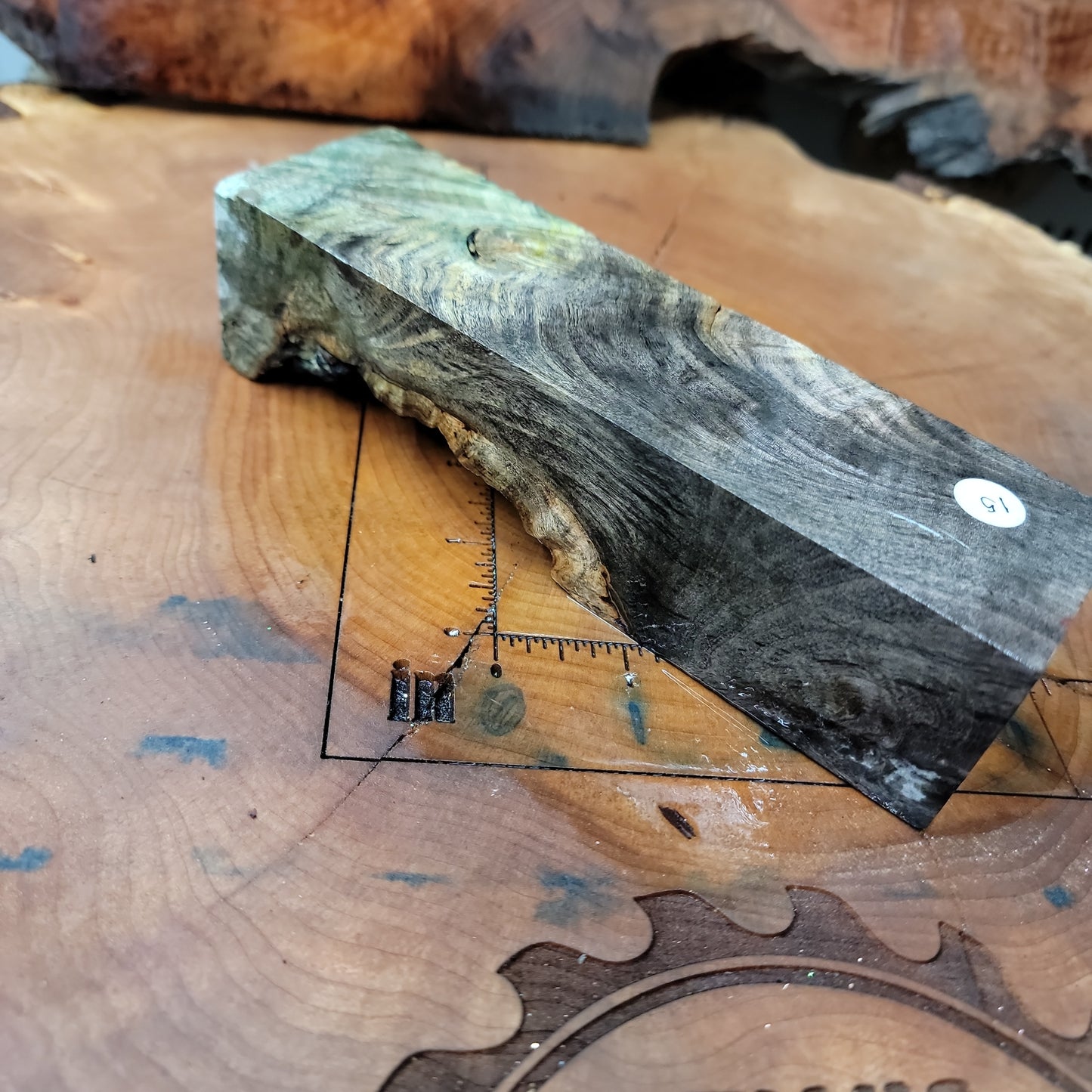 Stabilized Maple burl resin casting blank  wood working  #954