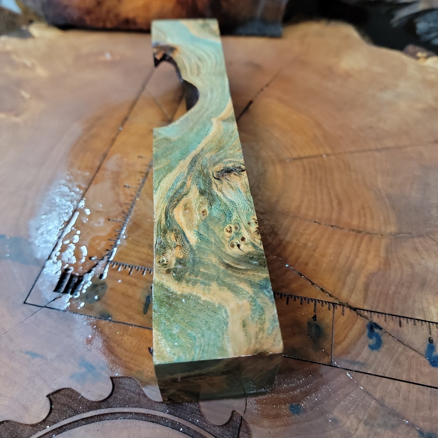 Stabilized Maple burl resin casting blank  wood working  #955