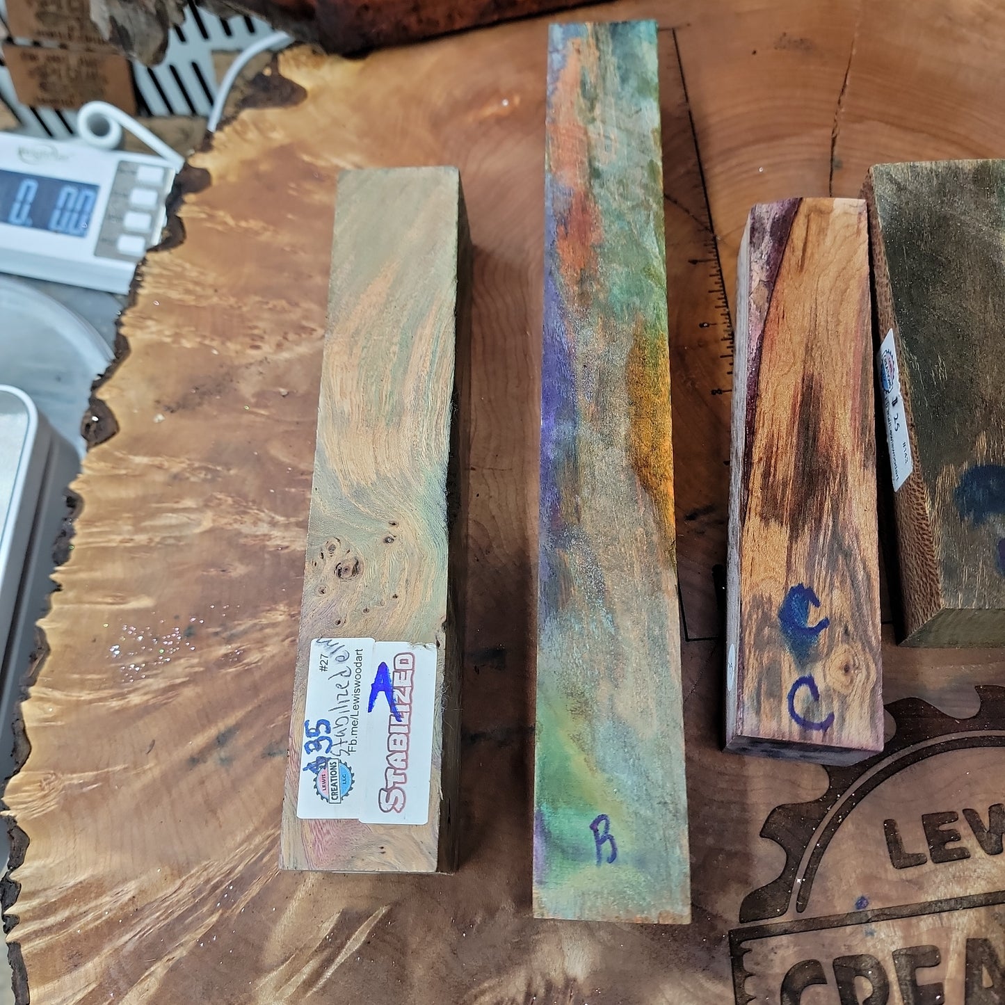 Stabilized turning blanks A-E #257