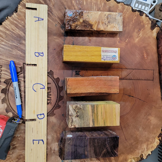 Stabilized turning blanks A-E #258
