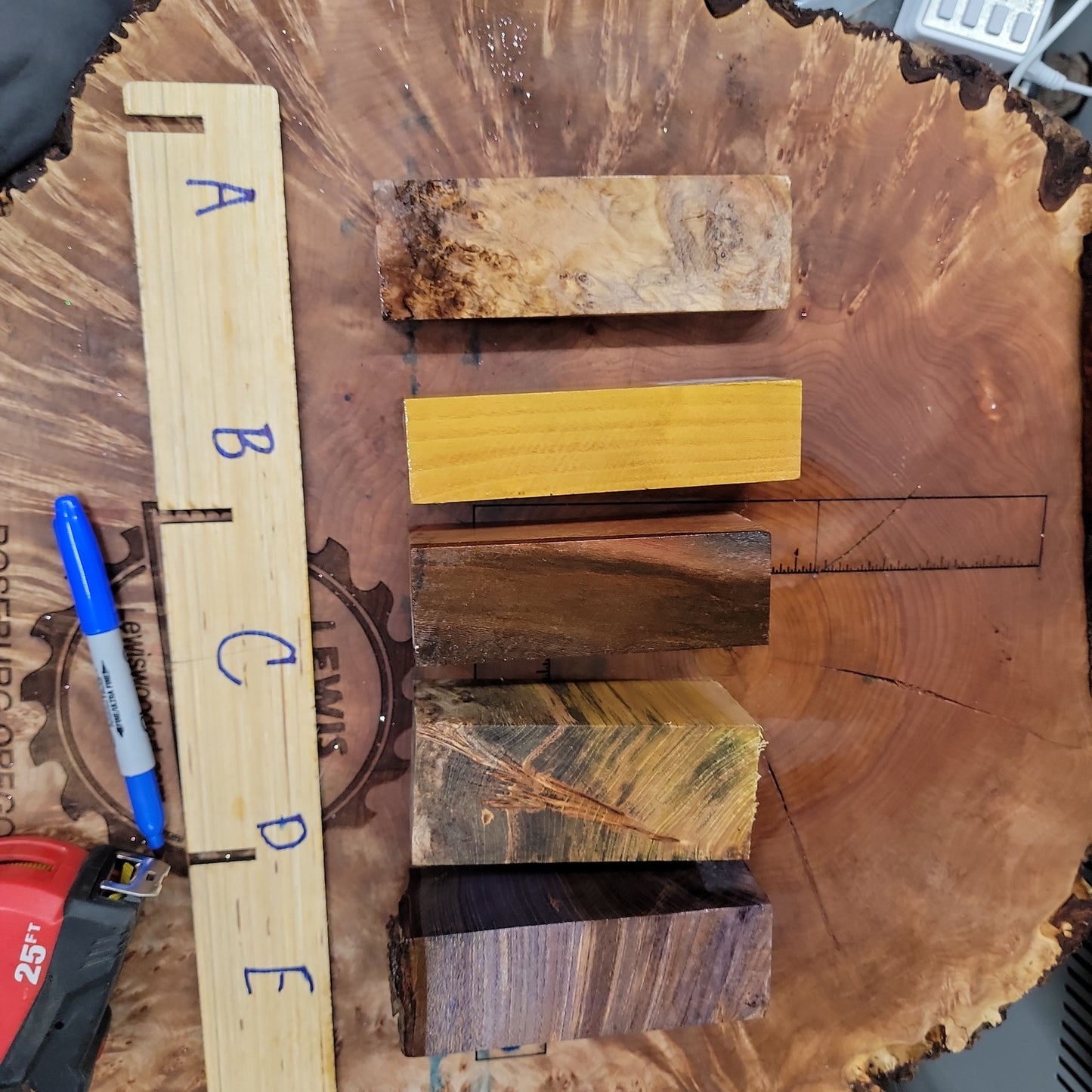Stabilized turning blanks A-E #258