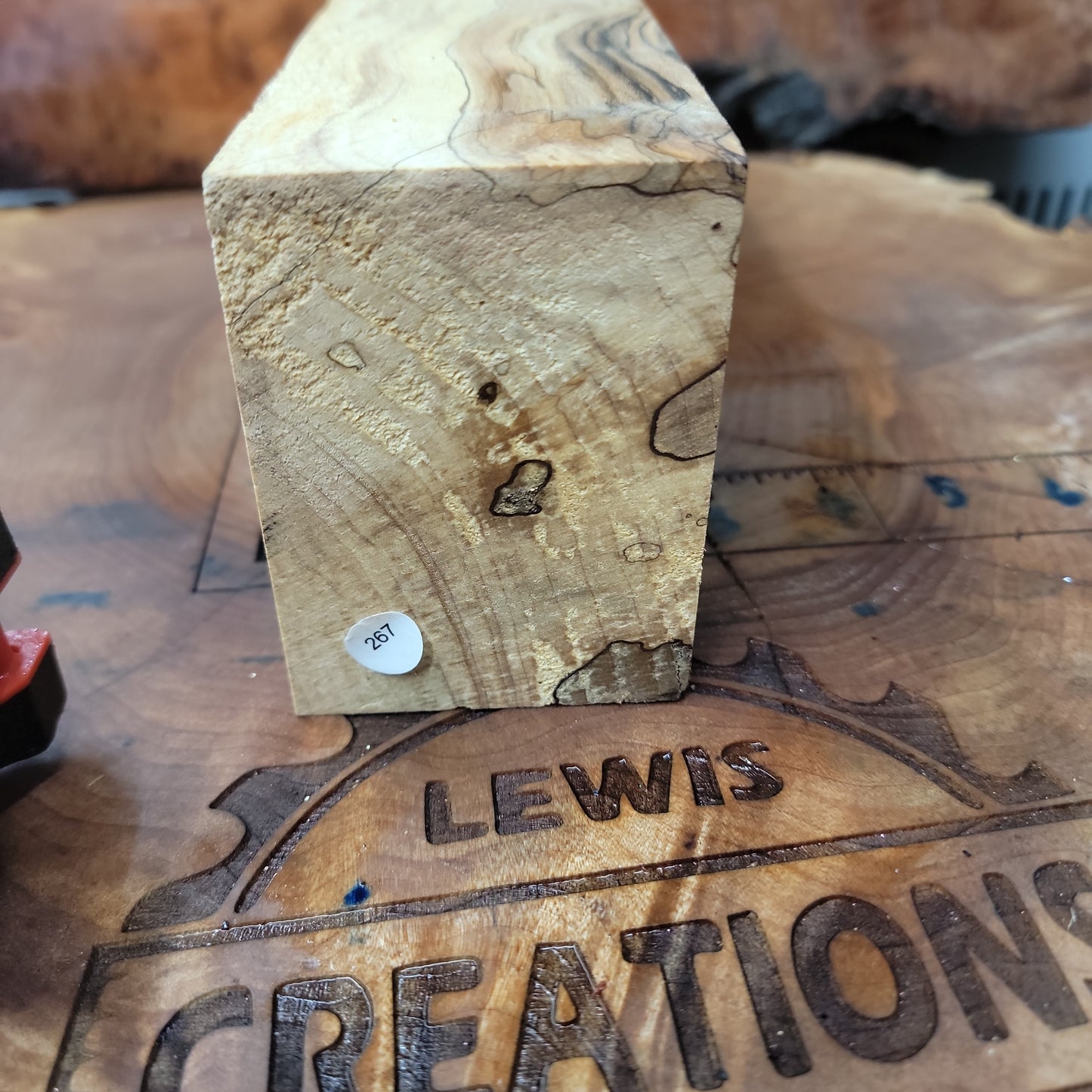 Large raw cottonwood block with spaulting and figure # 462